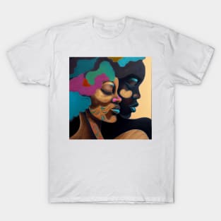 Two women with colorful hair and face. T-Shirt